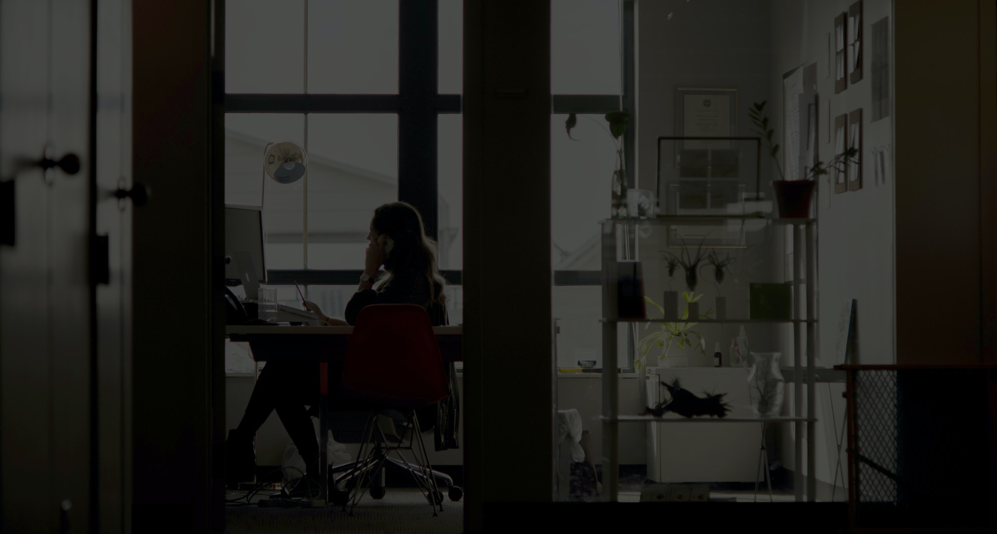 woman at desk in an office