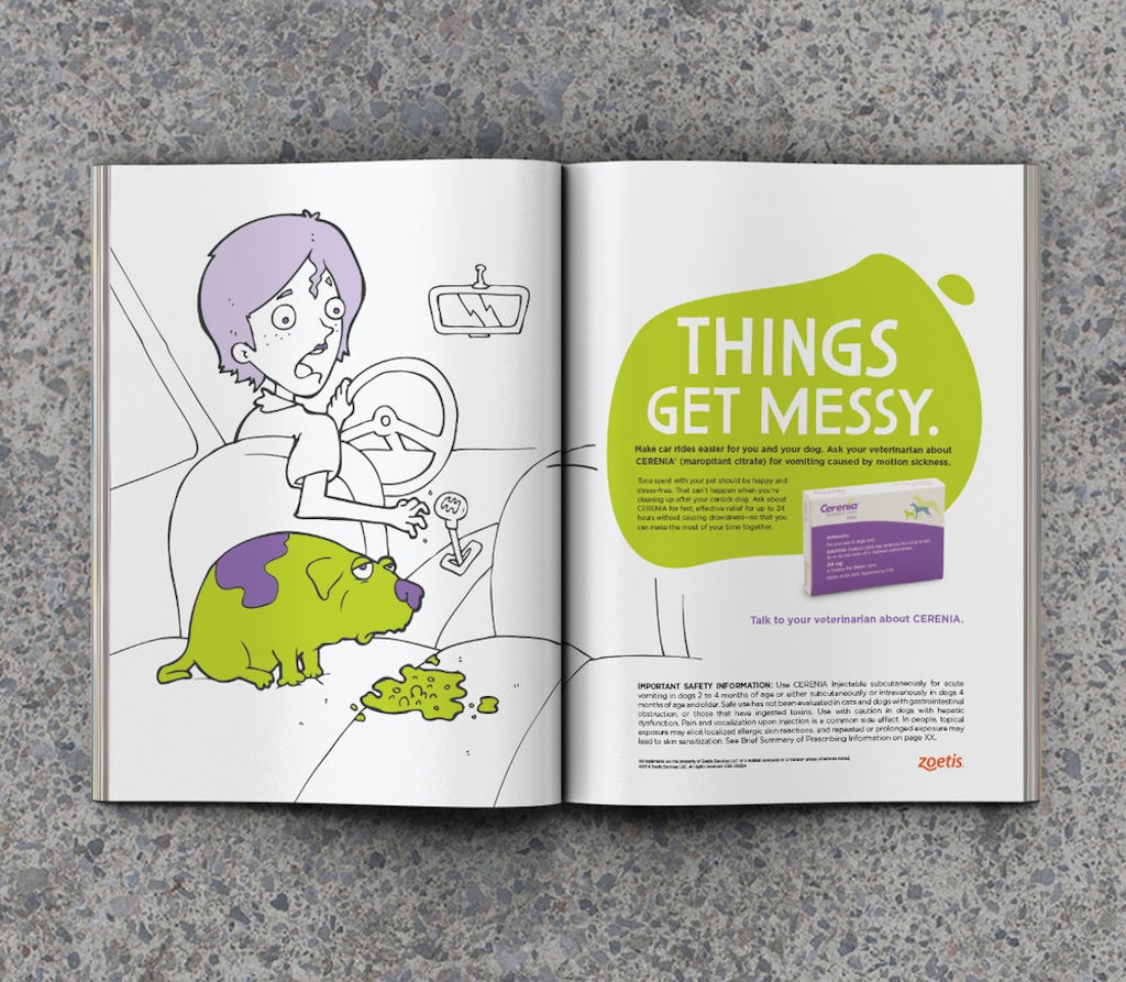 Print advertisment for Cerenia in a magazine