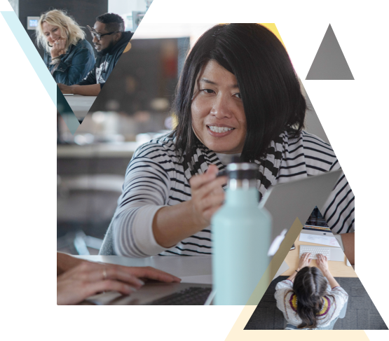 Advertising professional working on computer