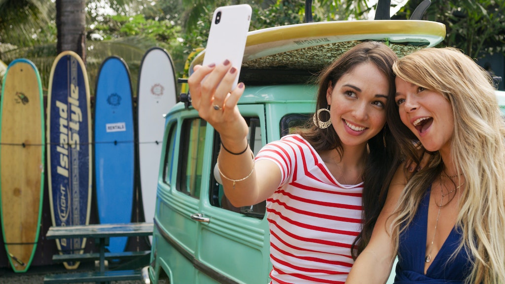 Two young women taking a selfie